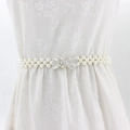 Ceinture de perles élastique pour femme avec boucle nœud en strass sur robe dentelle - EL95-13 Nœud Argenté