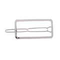 Minimalist silver rectangular hair clip featuring a sleek metallic geometric design - Rectangle Silver