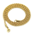 Polished gold twist rope chain necklace with lobster clasp for men and women on white background - Gold - 0.3*40cm