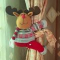 Weihnachts-Rentier-Vorhangschnalle mit gestricktem Pullover für festliche Fensterdekoration - Elch-Stil