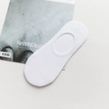 Chaussettes invisibles blanches en coton pour hommes avec silicone antidérapant - Taille unique / Bec rond / Blanc