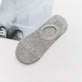 Socquettes invisibles pour hommes en coton gris chiné avec silicone antidérapant - Taille unique / Bec rond / Gris clair