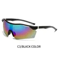 Occhiali da sole sportivi da ciclismo con montatura nera e lenti a specchio arcobaleno - Montatura Nera Lente a Specchio Colorata