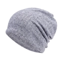 Gorro de punto gris claro transpirable y ligero para verano con diseño de textura - Talla única / Gris