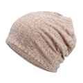 Gorro slouchy de punto calado marrón claro transpirable para el verano - Talla única / café