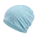Gorro slouchy de punto azul claro transpirable con textura de rayas para el verano - Talla única / Azul Cielo