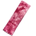 Elastic tie-dye sport headband in rose red and white knit fabric for fitness - Wine Red Tie-Dye