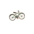 Mint green bicycle enamel pin with gold metal outlines and detailed wheels for fashion - Bicycle
