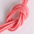 Détail du cordon ciré rose de 2mm avec une texture tressée pour la fabrication de bijoux - 5m/sac 2MM / Rouge Eau