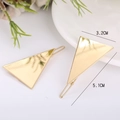 Pair of gold geometric triangle hair clips with hammered metal texture, 5.1cm length - Triangle Gold