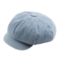 Casquette gavroche classique en jean bleu clair avec coutures à plusieurs panneaux - 58cm / Bleu clair