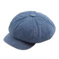 Casquette gavroche classique en jean bleu délavé avec couronne octogonale et visière courte - 58cm / Bleu foncé