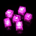 Set of six pink LED glowing ice cubes with touch sensor and waterproof plastic casing - Pink