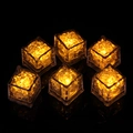 Golden LED light-up ice cube with transparent shell and sensor technology - Yellow