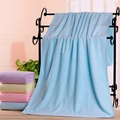 Détail d'une serviette de bain en microfibre douce avec motif d'ours gaufré en couleurs - 100g 70*140cm / Bleu