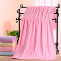 Serviette de bain en microfibre rose avec motif ours gaufré et texture douce - 100g 70*140cm / Rose