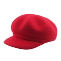 Gorra de repartidor clásica en lana roja brillante para mujer con un elegante diseño de fieltro - 57cm / Rojo
