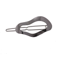 Irregular geometric hollow hair clip in dark gray metallic finish for women - Wave Gun Black