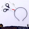 Halloween blood-stained scissors headband hair accessory for prank and costume decor - One Size / Scissors Headband