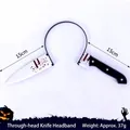 Funny Halloween headband featuring a realistic bloody kitchen knife through head design - One Size / Pointed Knife Headband