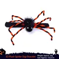 Halloween 3D Plüschspinne Klatscharmband für gruselige Kostüme und Party Deko - 3D Spinne Schnapparmband