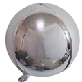 Silver 4D round aluminum foil balloon with smooth mirror finish for party decoration - 15 Inch / Silver