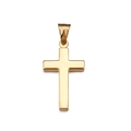 Minimalist polished stainless steel cross pendant in gold finish for necklace - Gold Style