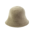 Sombrero cloche de punto beige para mujer con textura acanalada, accesorio cálido invierno - M (56-58cm) / Caqui