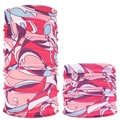 Seamless outdoor neck gaiter with pink and purple abstract pattern for cycling and sun protection - Pink Purple Abstract Splash