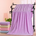 Detail of soft microfiber bath towel with embossed bear patterns in multiple colors - Purple