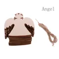 DIY unfinished boxwood angel wood slices set with natural jute twine for festive crafts - Angel / 10 Pieces Pack
