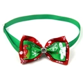 Papillon natalizio per animali con motivi a fiocchi di neve e omino di pan di zenzero - 1*(20-36)CM / Rosso Verde Pan di Zenzero Strass (VN088-3)