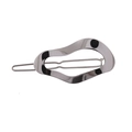 Minimalist silver fluid metal hair clip with irregular hollowed liquid design - Wave Silver