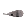 Gunmetal grey water drop hair clip with metallic brushed texture for women - Water Drop Gun Black