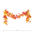 Guirnalda de arce artificial 1,8m con calabazas y bayas para decoración de otoño - N/01 Enredadera de calabaza con hojas de arce - 1,8 m