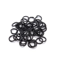 Gros plan d'anneaux de jonction noirs brillants pour la création de bijoux DIY à la main - Anneau de jonction plat (ouvrable) / DE 18mm, Diamètre du fil 2.0mm (environ 800 pcs) / Noir mat