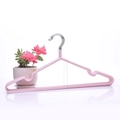 Gruccia spessa antiscivolo rosa chiaro con anima in metallo e scanalature per abiti - 40cm Adulto Standard / Rosa Nordico