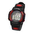 Children's digital sports watch in black and red small size with water resistance - Small / Red