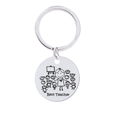 Portachiavi in acciaio inox argento con incisione Best Teacher e grafica studenti - k120 Portachiavi