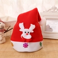 Kids Christmas hat with plush reindeer doll and glittering colorful snowflake patterns - White Reindeer Style