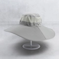 Grauer Sonnenhut mit breiter Krempe zum Angeln und Wandern mit atmungsaktivem Mesh - M (56-58cm) / Grau