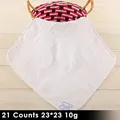 White cotton square hotel towel with 21S loop texture in 23x23cm and 10g weight - 21S 10g (23*23cm)