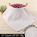 White cotton 25x25cm square towel 19g weight with 21s yarn density for hotel use - 21S 19g (25*25cm)