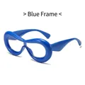 Occhiali alla moda blu con montatura spessa e lenti anti-luce blu integrate per donna - Montatura blu