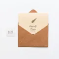 Minimalist beige greeting card set with green leaf design and brown kraft envelope - Leaf Whisper Card - Style A