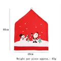 Christmas chair back cover with Santa Claus and snowman print, 60x49cm red non-woven fabric - New Christmas Chair Cover