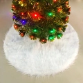Zuiver witte pluche kerstboomrok 78cm, zachte ronde kerstboommat voor feestelijke decoratie - Verbeterde Langharige Boomrok 122cm