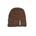 Men's winter knit beanie in coffee brown color with HSWBOY woven label tag - One Size / Coffee