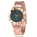 Orologio da donna al quarzo con cinturino in oro rosa e quadrante verde stellato - Verde