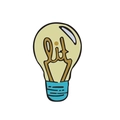 Creative cartoon light bulb enamel brooch with 'lit' typography for clothing accessories - Light Bulb